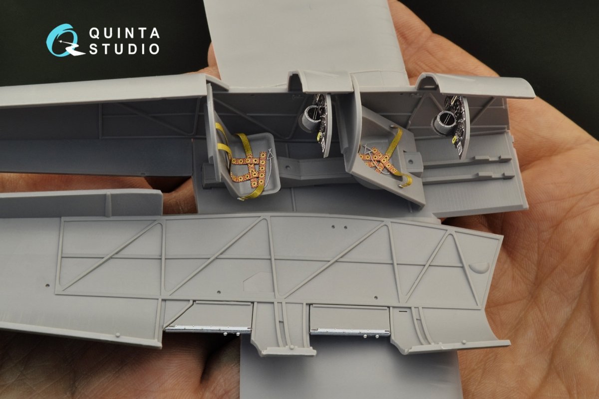 Quinta Studio QD32124 DH 82A Tiger Moth 3D-Printed &amp;amp; coloured Interior on decal paper (ICM) 1/32 – immagine 11