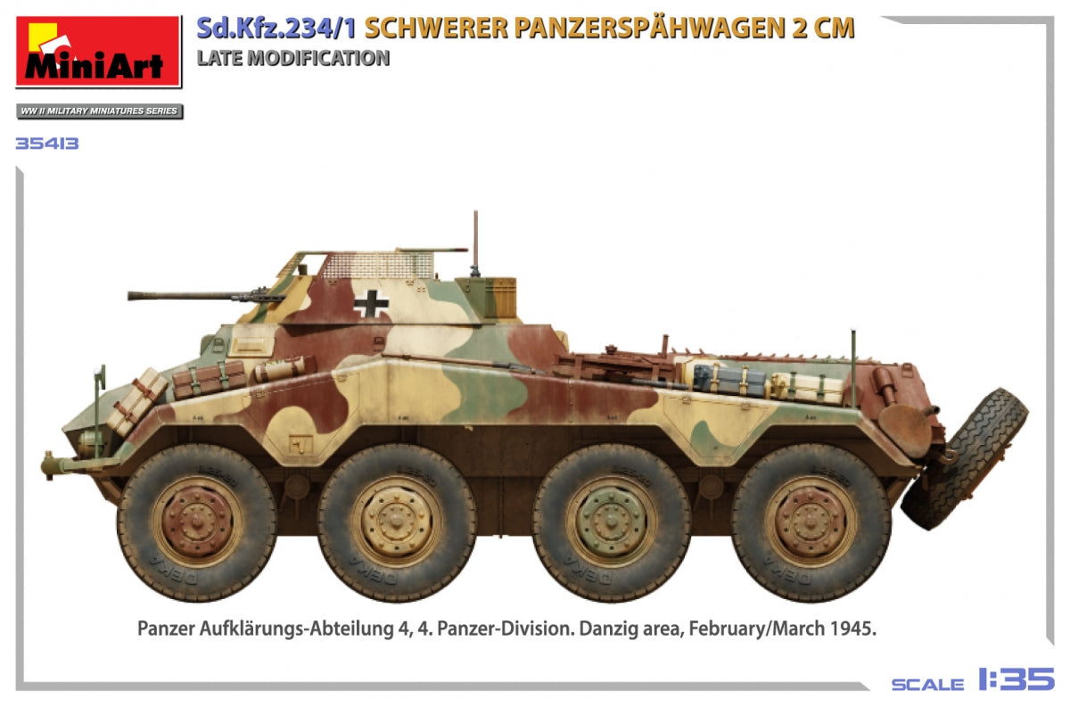 MiniArt 35413 Sd.Kfz.234/1 Schwerer Panzerspähwagen (2 cm). Late Mod 1/35 – imagen 6