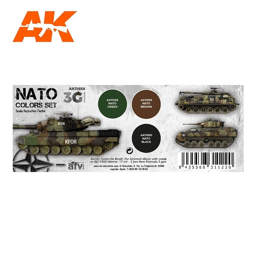 AK Interactive AK11658 3G NATO COLORS SET 3x17 ml – imagen 2