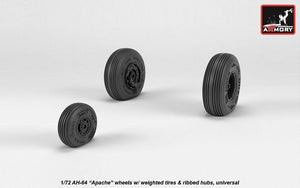 Armory Models AW72336 AH-64 Apache wheels w/ weighted tires, ribbed hubs 1/72 – imagen 2