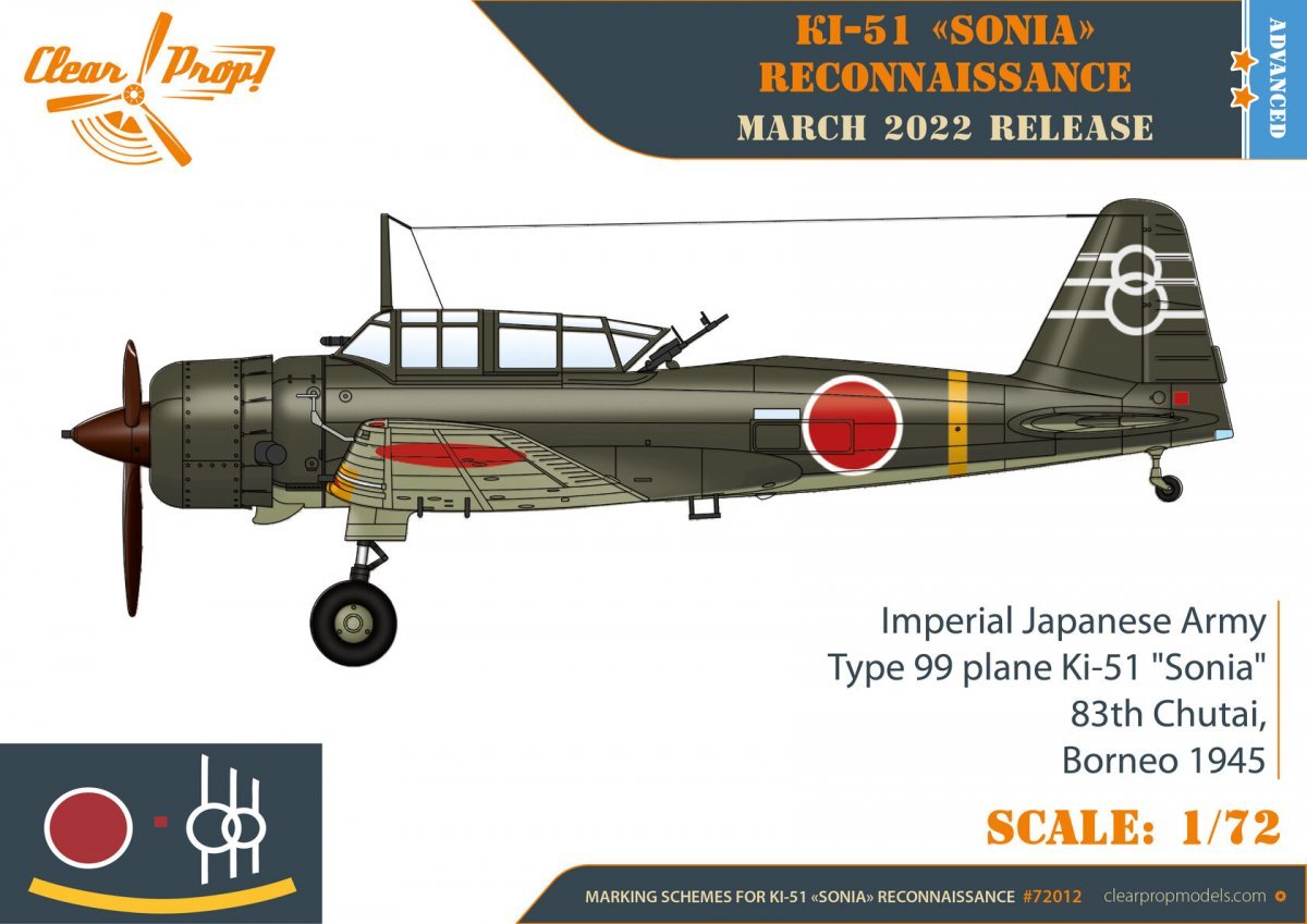 Clear Prop! CP72012 Ki-51 Sonia Reconnaissance ADVANCED KIT 1/72 – imagen 7