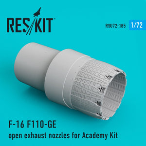 RESKIT RSU72-0185 F-16 F110-GE TUYAUX D&amp;#39;ÉCHAPPEMENT OUVERTS POUR MAQUETTE ACADEMY 1/72