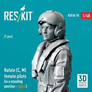 RESKIT RSF48-0078 Rafale (C, M) female pilot (in a standing position - type 2) (1 pcs) (3D Printed) 1/48 – Bild 2
