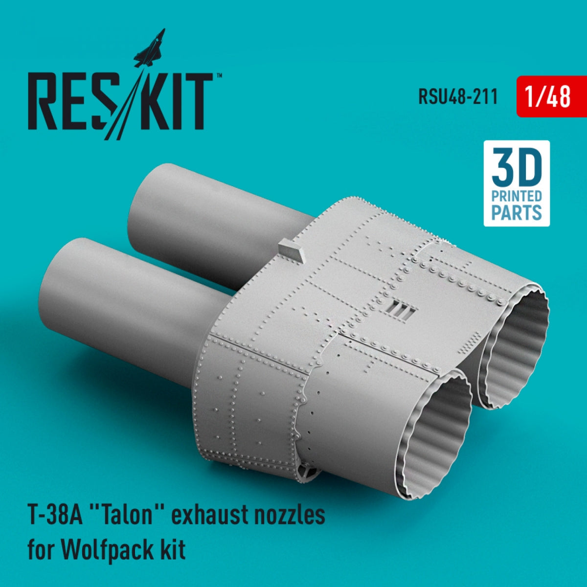 RESKIT RSU48-0211 T-38A "TALON" EXHAUST NOZZLES FOR WOLFPACK KIT (3D PRINTED) 1/48
