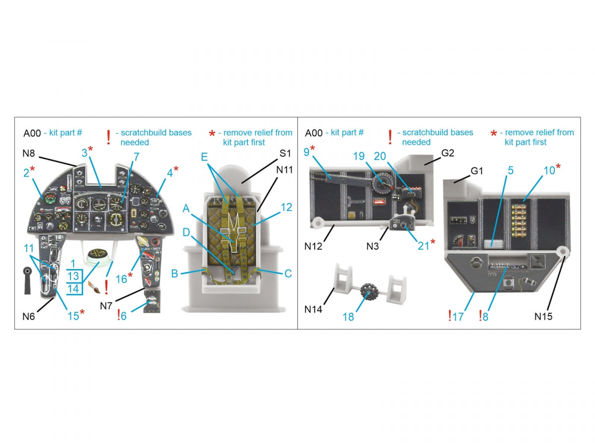 Quinta Studio QD48503 Typhoon Mk.Ib late 3D-Printed &amp;amp; coloured Interior on decal paper (Hasegawa/Italeri) 1/48 – imagen 2