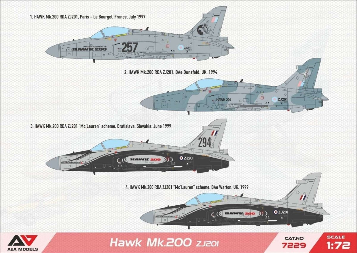 A&amp;amp;A Models 7229 Hawk 200 ZG201 - Light Multirole Fighter 1/72 – immagine 2