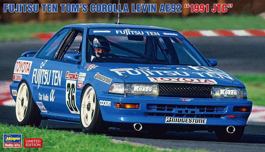 Hasegawa 20492 Fujitsu Ten Tom's Corolla Levin AE92 "1991 JTC" 1/24