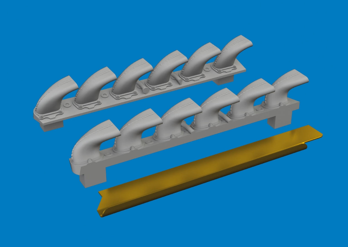 Eduard 672406 Bf 109G-6 exhaust stacks PRINT Tamiya 1/72 – immagine 3