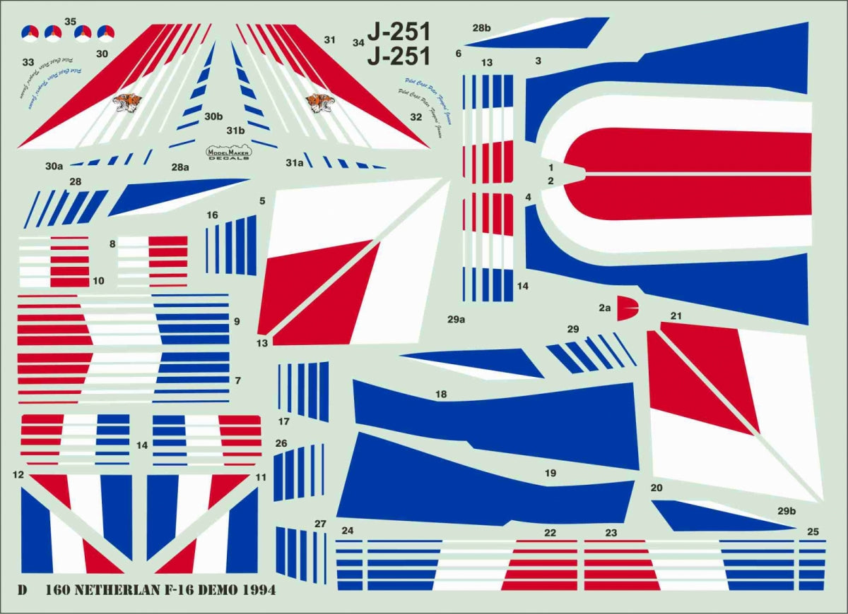 ModelMaker Decals D48160 Dutch F-16 Demo 1994 1/48 – immagine 4