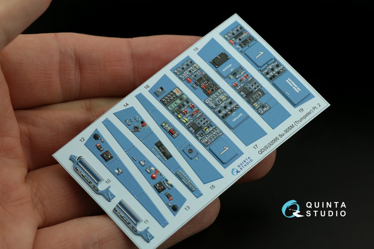 Quinta Studio QD32095 Su-30SM 3D-Printed &amp;amp; coloured Interior on decal paper (conversion for Trumpeter Su-30MKK ) 1/32 – imagen 13