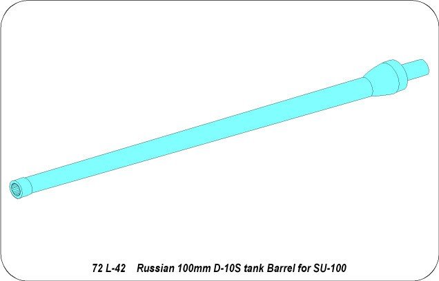 Aber 72L-42 Barrel 100 mm for SU-100 / Russian 100 mm Barrel for SU-100 1/72 – image 6