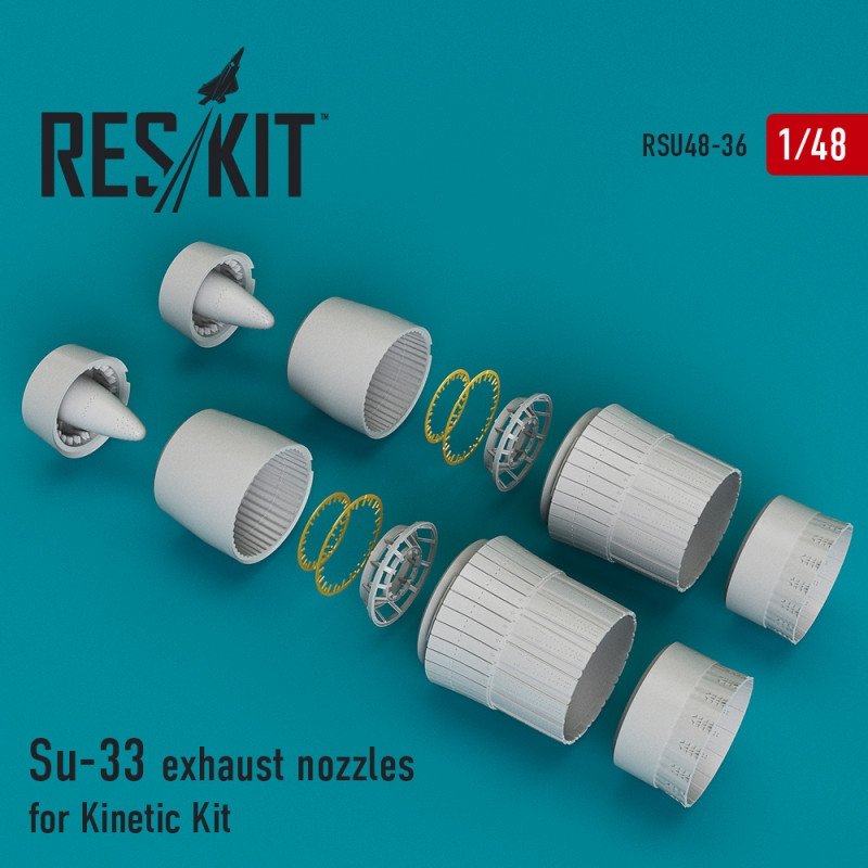 RESKIT RSU48-0036 Su-33 exhaust nozzles for Kinetic kit 1/48