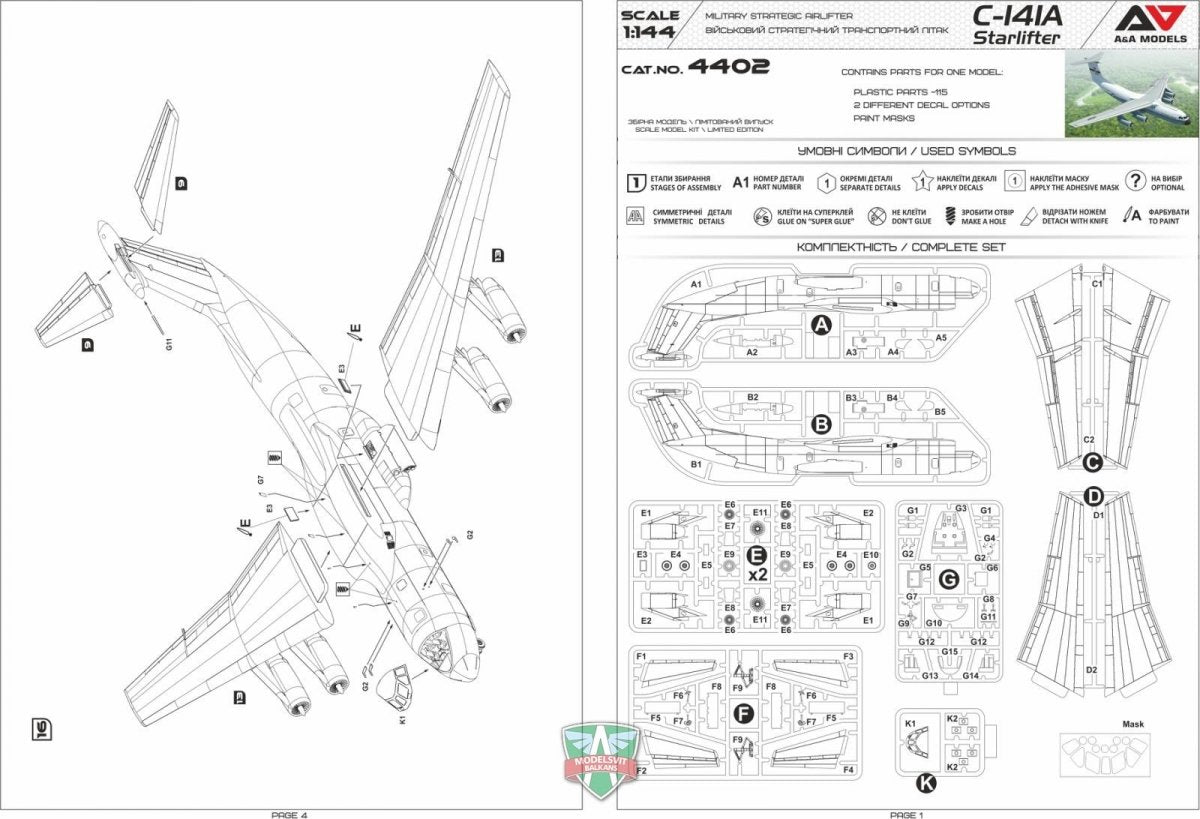 A&amp;amp;A Models 4402 C-141A Military Strategic Airlifter 1/144 – imagen 6