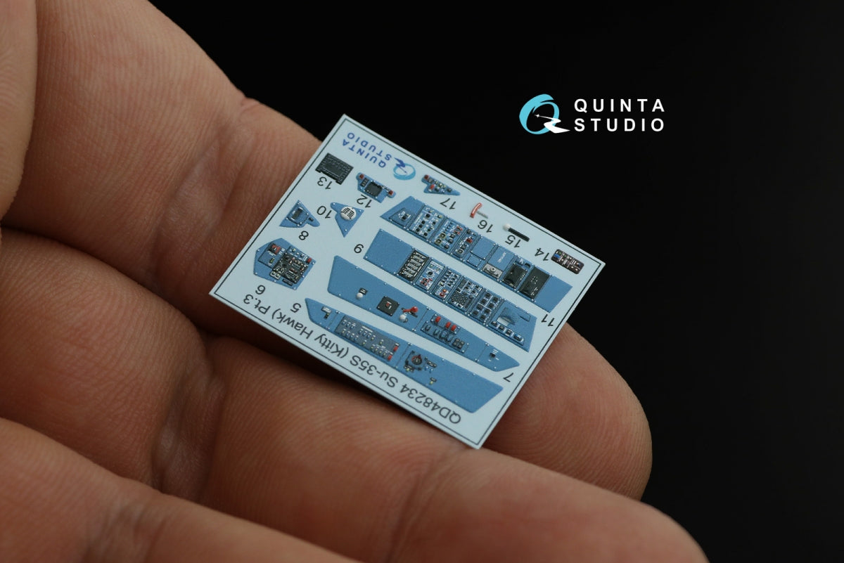 Quinta Studio QD48234 Su-35S 3D-Printed &amp;amp; coloured Interior on decal paper (KittyHawk) 1/48 – immagine 6