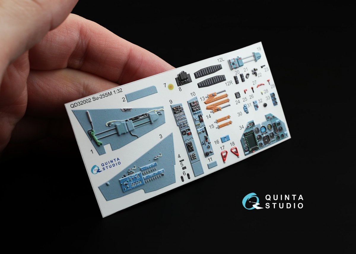 Quinta Studio QD32002 Su-25SM 3D-Printed &amp;amp; coloured Interior on decal paper (for Trumpeter kit) 1/32 – imagen 6