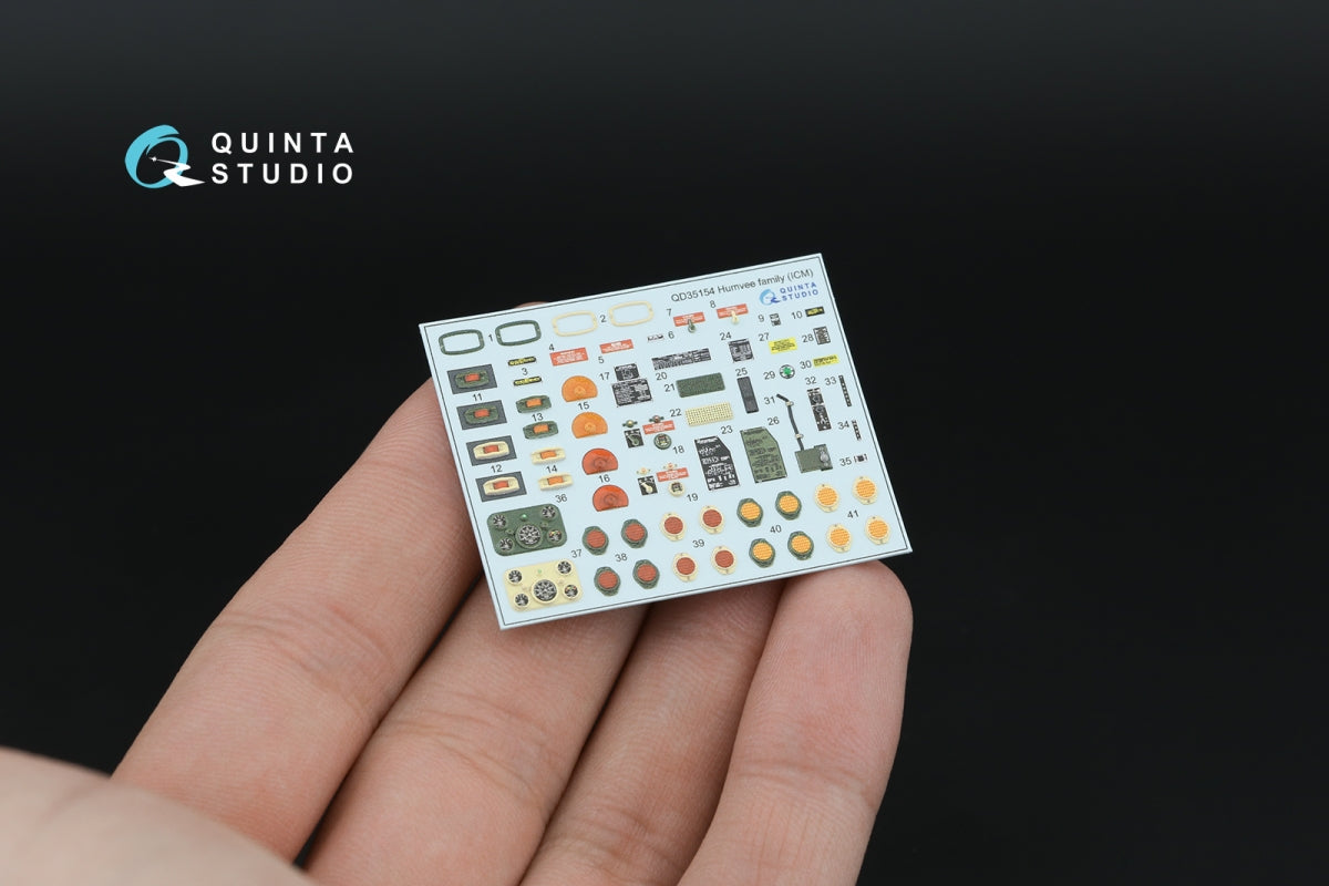 Quinta Studio QD35154 Humvee family 3D-Printed &amp;amp; coloured Interior on decal paper (ICM) 1/35 – imagen 11