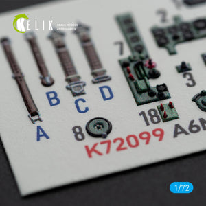 KELIK K72099 A6M5 Zero - interior 3D decals for Tamiya kit 1/72 – imagen 6