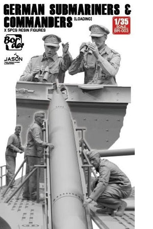 Border Model BR-003 Sous-marins allemands et leurs commandants (chargement), figurines en résine, 5 pièces, échelle 1/35