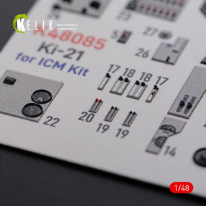 KELIK K48085 KI-21 interior 3D decals for ICM kit 1/48 – zdjęcie 6