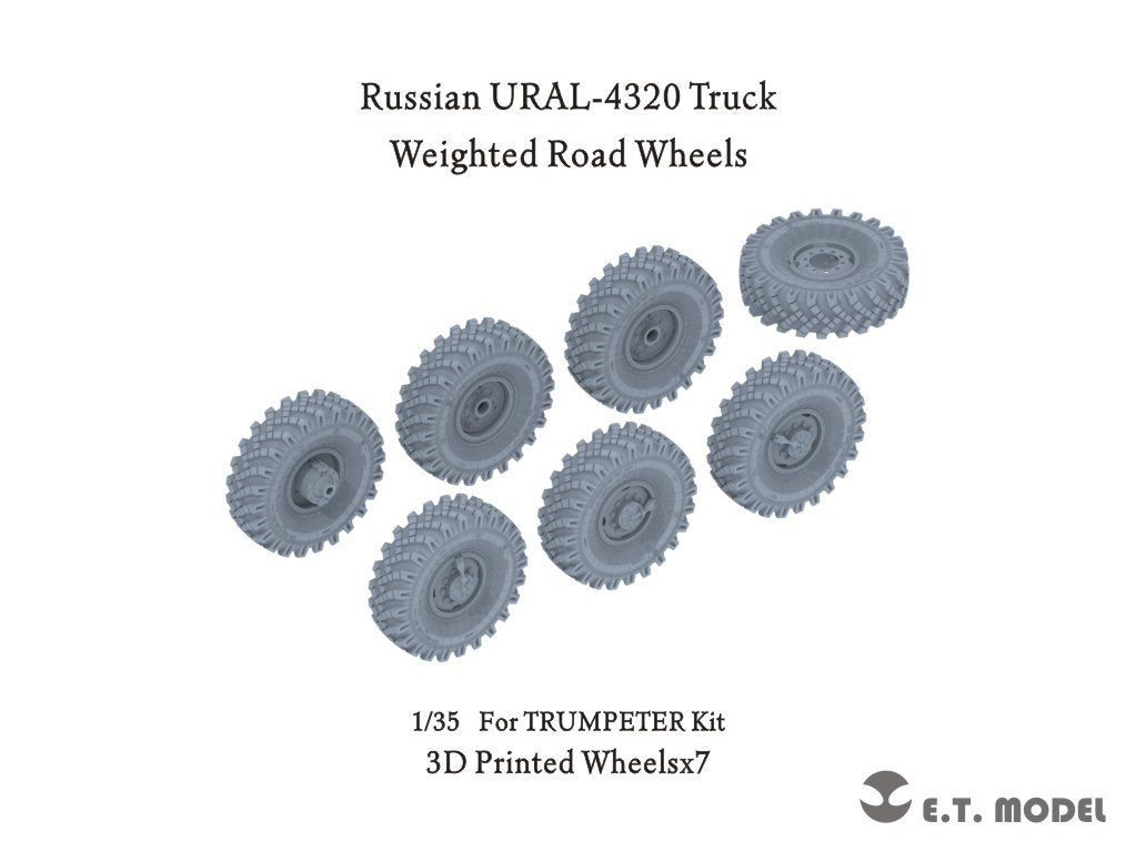 E.T. Model P35-116 Russian URAL-4320 Truck Weighted Road Wheels(3D Printed) For TRUMPETER Kit 1/35 – imagen 2