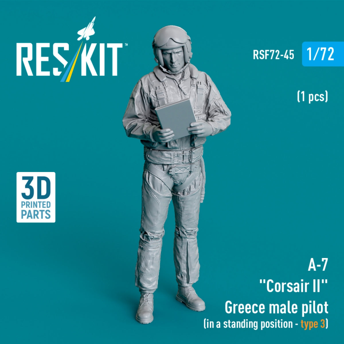 RESKIT RSF72-0045 A-7 "Corsair II" Greece male pilot (in a standing position - type 3) (1 pcs) (3D Printed) 1/72