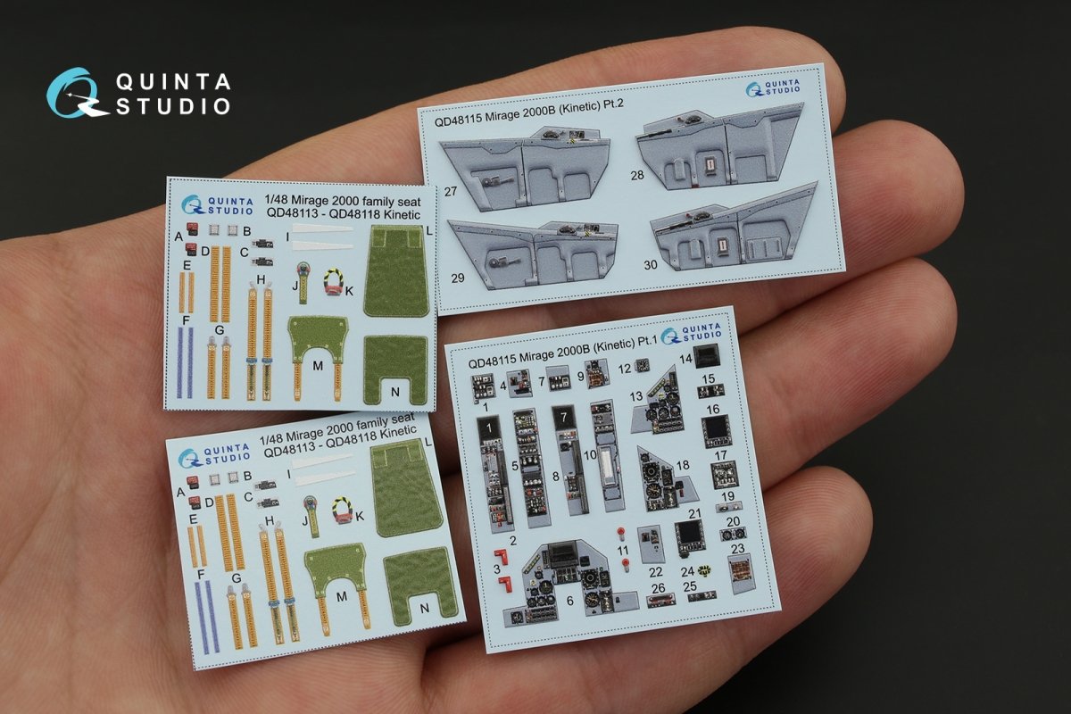 Quinta Studio QD48115 Mirage 2000B 3D-Printed &amp;amp; coloured Interior on decal paper (for Kinetic kit) 1/48 – Bild 2