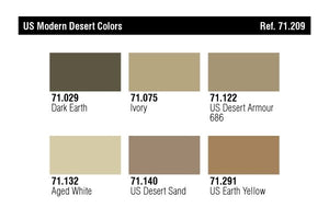 Vallejo 71209 US Modern Desert Colors (6x17ml) – Bild 2