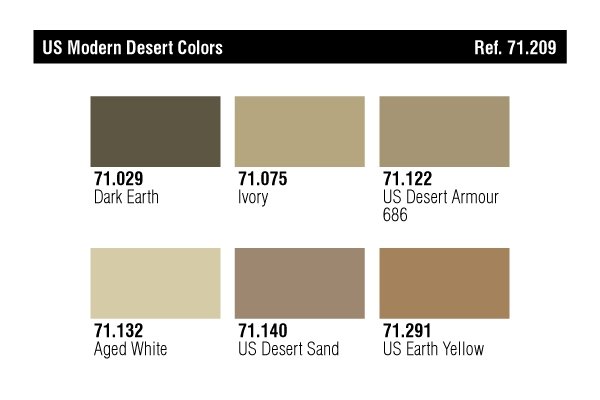 Vallejo 71209 US Modern Desert Colors (6x17ml) – Bild 2