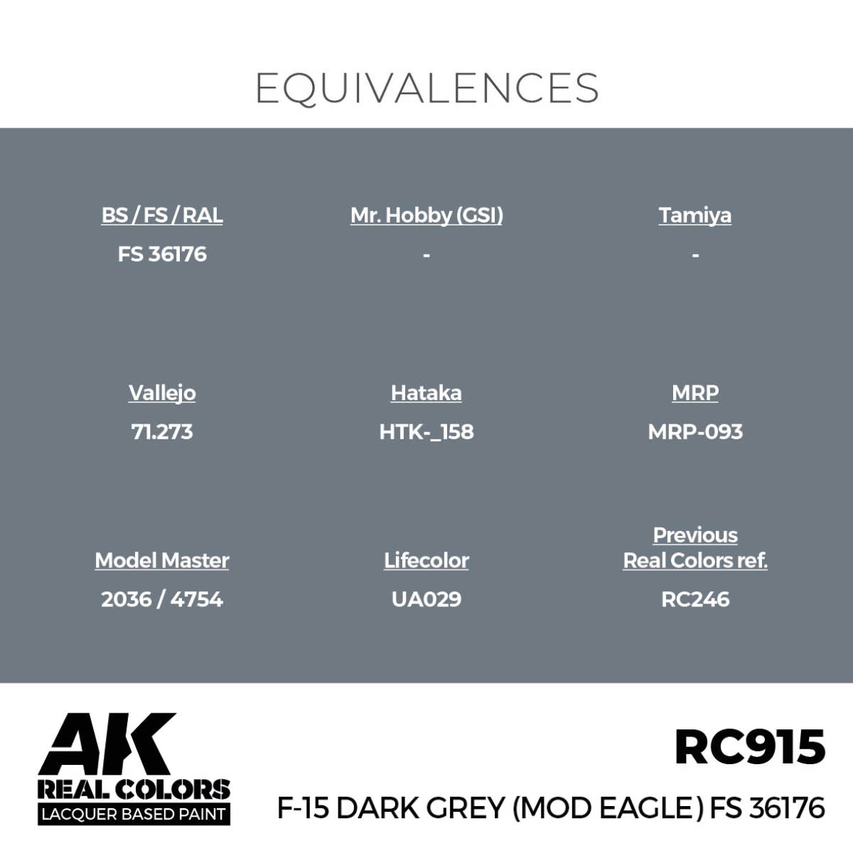 AK Interactive RC915 F-15 Dark Grey (Mod Eagle) FS 36176 17 ml – imagen 3