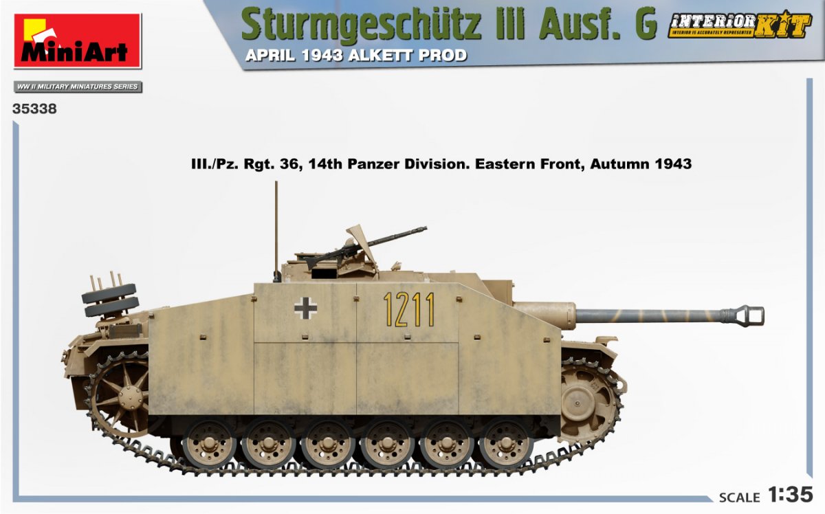 Mini Art 35338 Sturmgeschutz III Ausf. G APRIL 1943 ALKETT PROD. INTERIOR KIT 1/35 – Bild 6