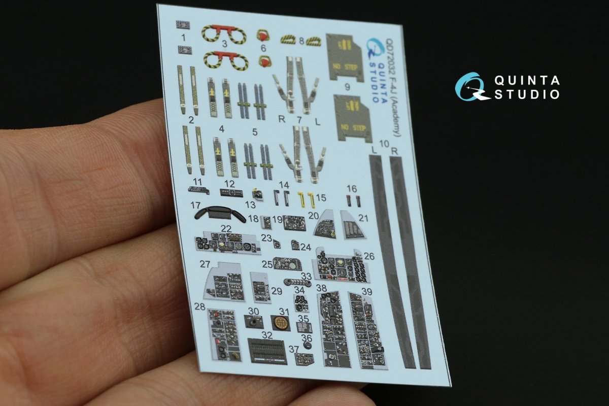 Quinta Studio QD72032 F-4J 3D-Printed &amp;amp; coloured Interior on decal paper (for Academy kit) 1/72 – imagen 2