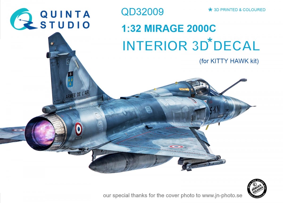 Quinta Studio QD32009 Mirage 2000C 3D-Printed & coloured Interior on decal paper (for Kitty Hawk kit) 1/32