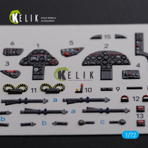 KELIK K72093 Folland Gnat T.1 interior 3D decals for Airfix kit 1/72 – imagen 3
