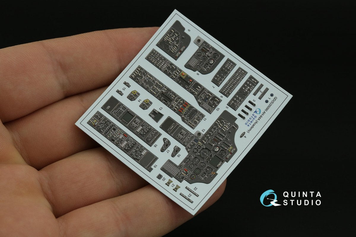 Quinta Studio QD35090 AH-64A 3D-Printed &amp;amp; coloured Interior on decal paper (Academy) 1/35 – imagen 11