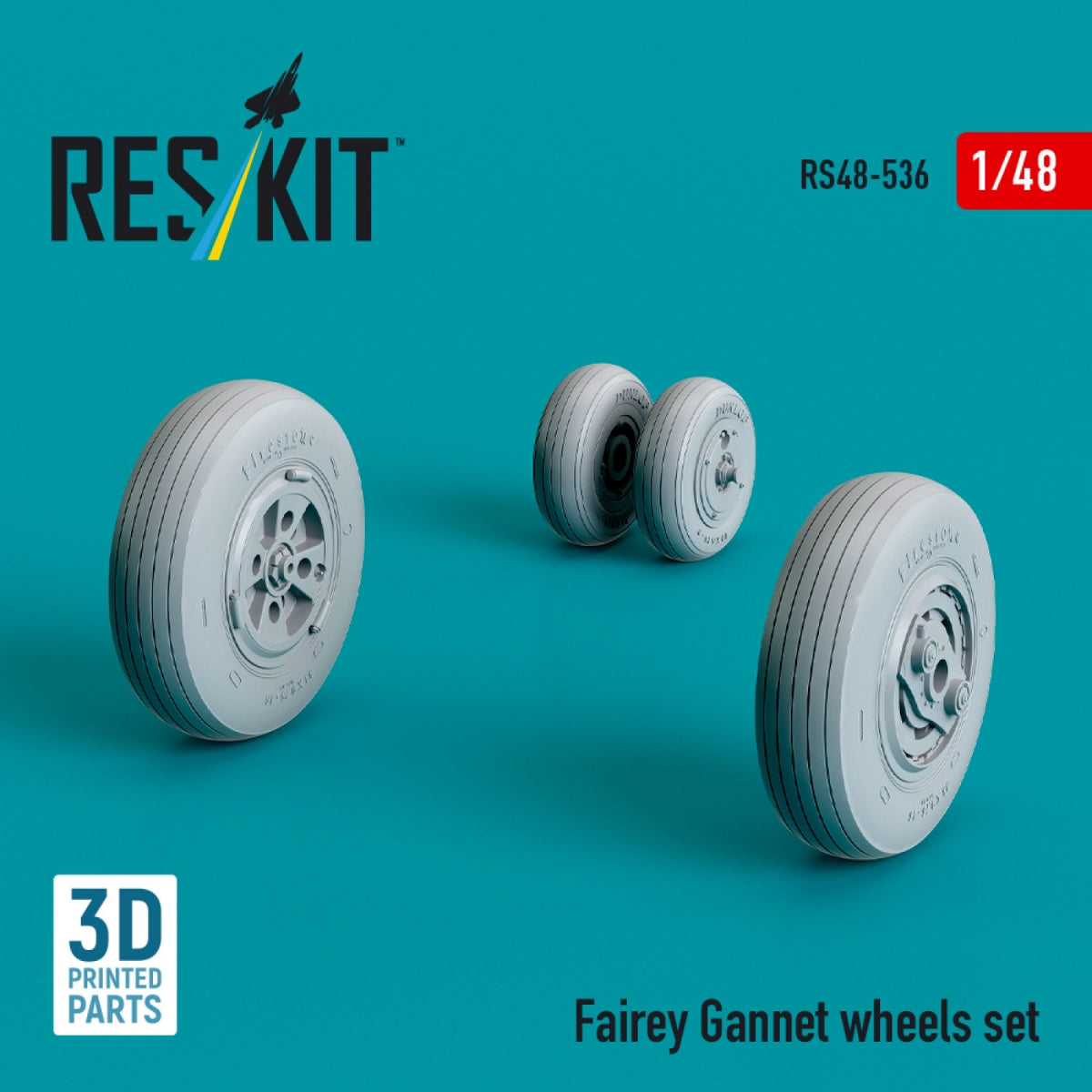 RESKIT RS48-0536 Fairey Gannet wheels set (3D Printed) 1/48 – zdjęcie 3