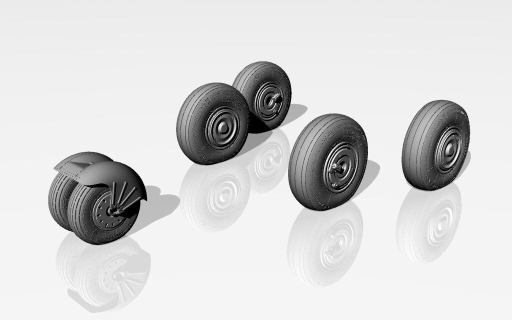 Armory Models AW48026 Mikoyan MiG-31 Foxhound wheels w/ weighted tires 1/48 – immagine 4