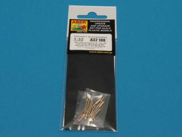 Aber A32108 Set of 6 turned U.S. cal .50 (12,7mm) Browning M2 barrels for P-51 Mustang 1/32 – imagen 10