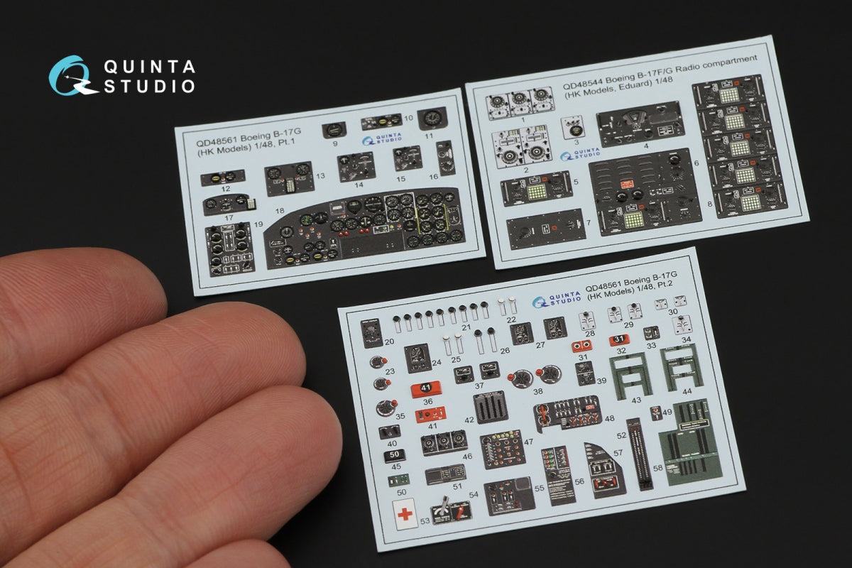 Quinta Studio QDS-48561 Boeing B-17G 3D-Printed &amp;amp; coloured Interior on decal paper (HK models) (small version) 1/48 – imagen 2