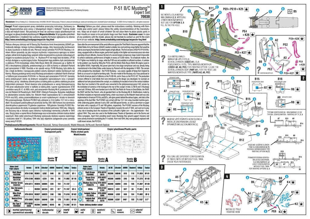 Arma Hobby 70038 P-51 B/C Mustang™ Expert Set 1/72 – immagine 7