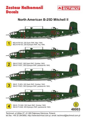 Techmod 48003 - North American B-25D Mitchell II 1/48 – imagen 2