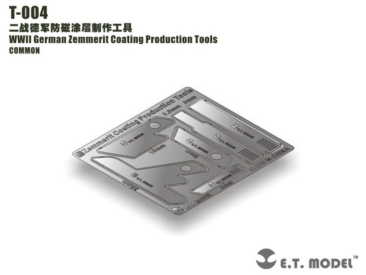 ET modèle T-004 outils de production de revêtement Zemmerit allemand de la Seconde Guerre mondiale