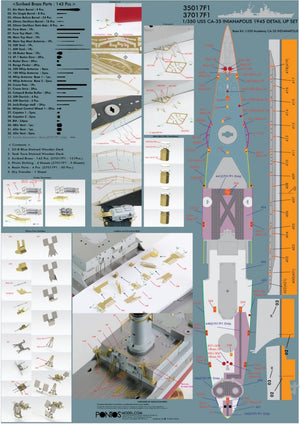 Pontos 35017F1 USS CA-35 Indianapolis 1945 Detail Up Set 1/350 – imagen 3