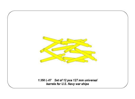 Aber 350L-07 Set of 12 pcs 127 mm universale barrels for U.S. Navy ships 1/350 – Bild 8
