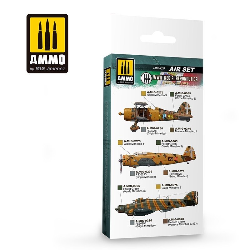 AMMO of Mig Jimenez 7237 WWII Regia Aeronautica – Early Colors 6x17ml – imagen 2