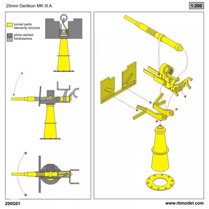 RB Modèle 200G01 20mm Oerlikon MK III A 1/200 – image 2