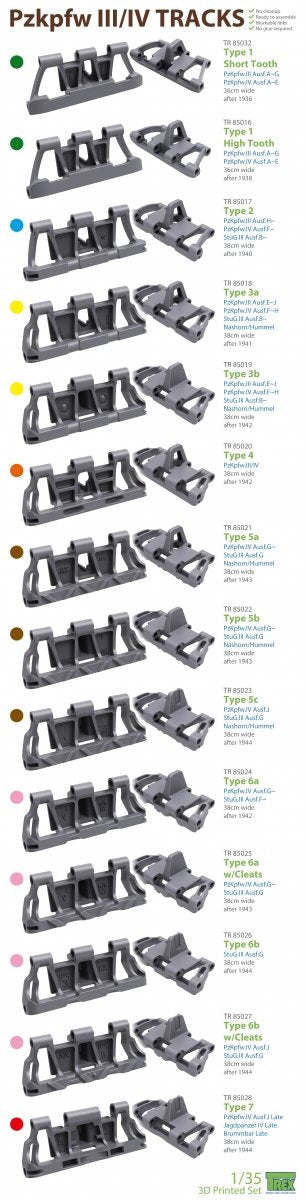 T-Rex Studio TR85032 PzKpfw III/IV Tracks Type 1 Short Tooth 1/35 – Bild 5