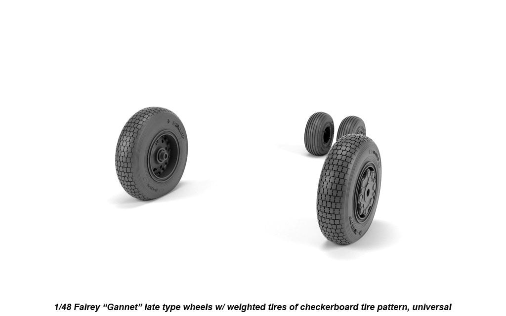 Armory Models AW48411 Fairey Gannet late type wheels w/ weighted tires of checkerboard tire pattern 1/48 – immagine 4