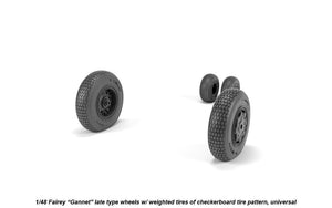 Armory Models AW48411 Fairey Gannet late type wheels w/ weighted tires of checkerboard tire pattern 1/48 – immagine 4