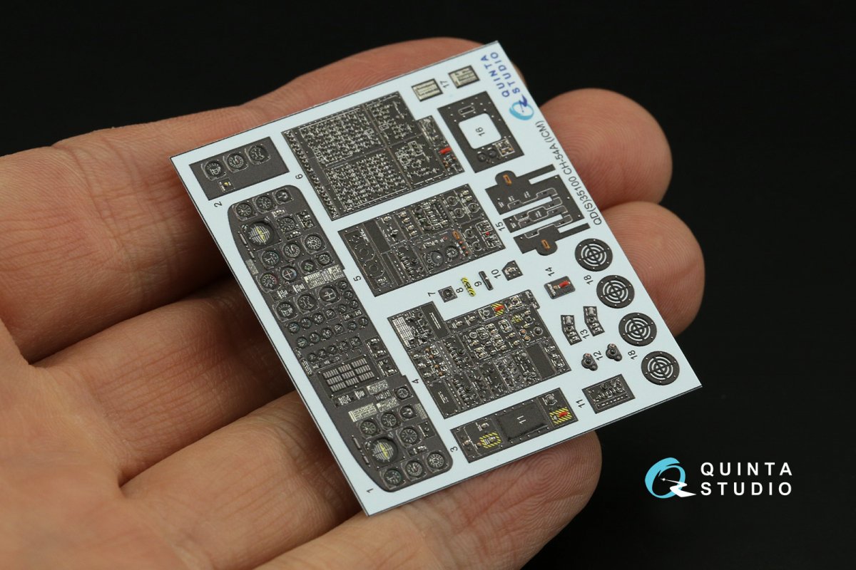 Quinta Studio QDS-35100 CH-54A 3D-Printed &amp;amp; coloured Interior on decal paper (ICM) (Small version) 1/35 – imagen 9