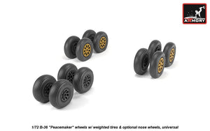 Armory Models AW72327 B-36 Peacemaker wheels w/ weighted tires, optional nose wheels 1/72 – immagine 3